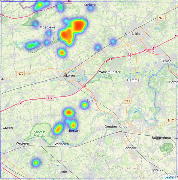 Aphantopus hyperantus heatmap/heat map